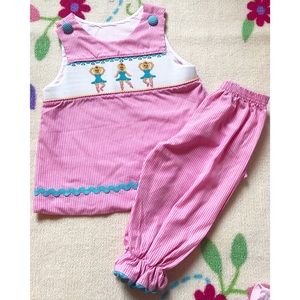 2 pc Ballet Girls Smocked Set